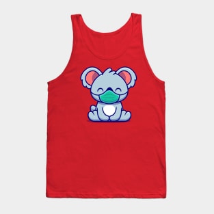 Cute Koala Wearing Mask Tank Top